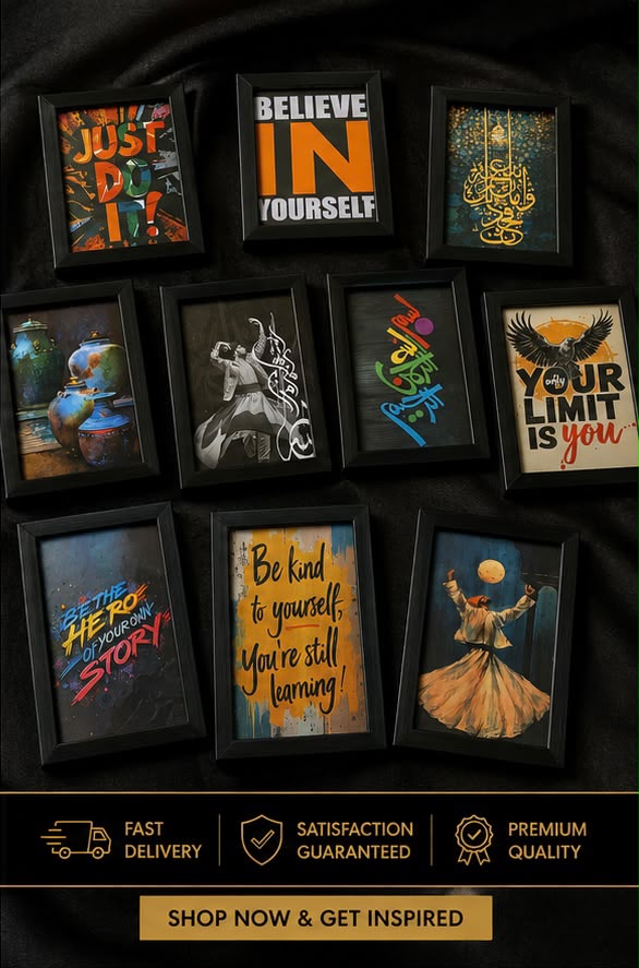 Motivational Wall Art Frame Set – Inspirational Quotes & Modern Home Decor (Set of 3)