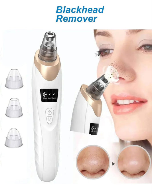 Blackhead Remover Vacuum Pore Cleaner – Electric Facial Acne & Blackhead Removal Device with 5 Suction Heads